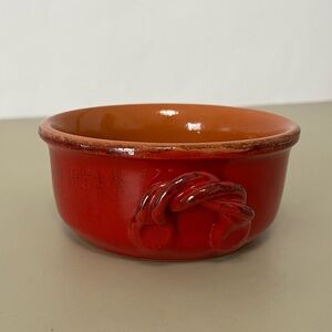 DE SILVA Red Glazed Terra Cotta Pottery Small Bowl Made in Italy